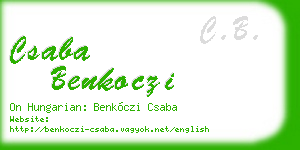 csaba benkoczi business card